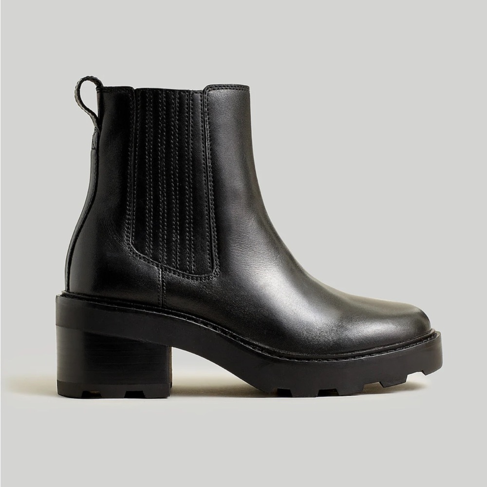 Madewell Gwenda platform ankle boot in black leather